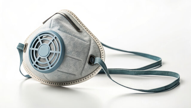 Protective mask with valve and adjustable straps ensures construction safety by filtering dust and particles for secure work environment