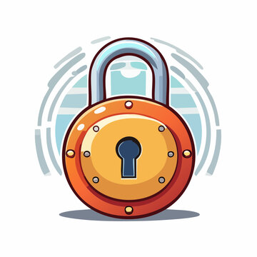 Cartoon Padlock Illustration