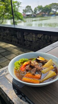 Anplate of selat solo on the table 