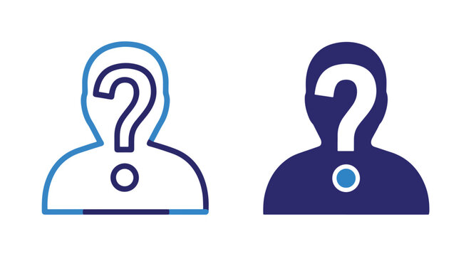 Anonymous user question mark icon set