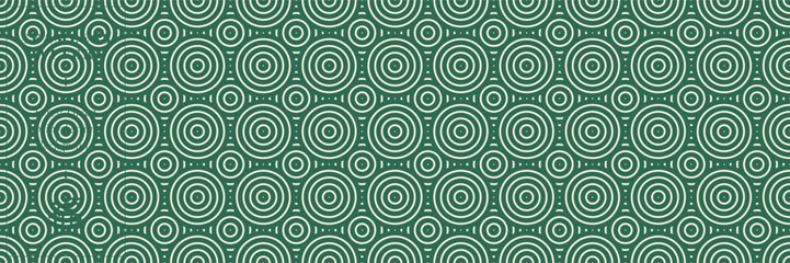 Fototapeta premium Natural Jade Seamless Pattern with Cream Circular Ornament, Oriental Lunar New Year Background for Asian Textile Design