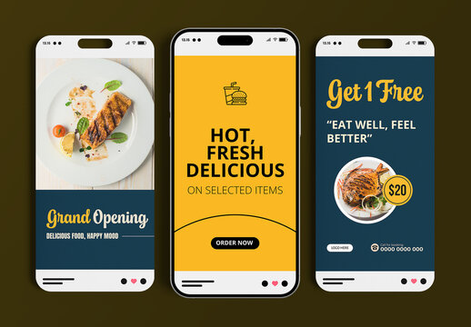 Restaurant Grand Opening Story Template Set