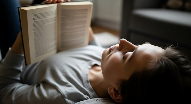 Person sleeping peacefully in cozy bed at home.