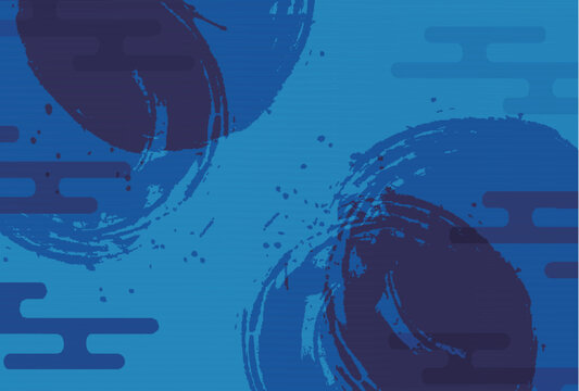 Abstract Blue Japanese Traditional Style Background Illustration