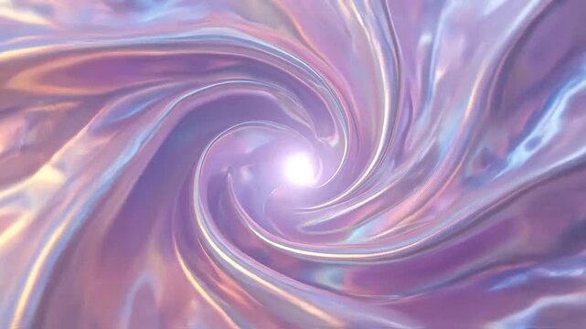 A swirling vortex of iridescent liquid fabric with soft light