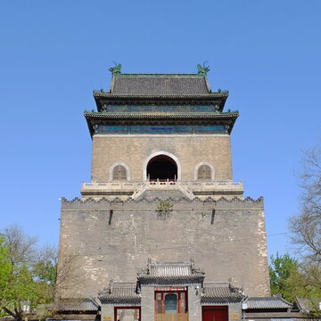 Bell Tower Zhonglou in Beijing, China.