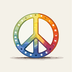 Obraz premium Colorful Peace Symbol with Rainbow Gradient
