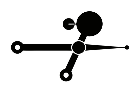 Polar planimeter area measuring silhouette