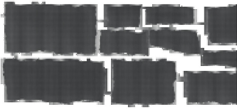 Black bricks stacked haphazardly on a surface