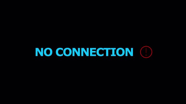  network signal issue complete signal loss in 4K animation no network connectivity for mobile apps on transparent background with alpha channel  error alerts no connection animation 