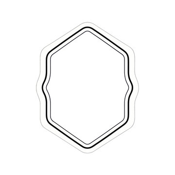 Hexagon shape with black outline.