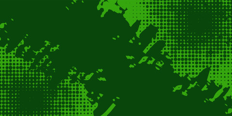 Fototapeta premium Dark green sporty background template vector with shiny lines and lights. Green vector