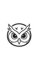 Fototapeta premium Minimalist line art illustration of an owl face.