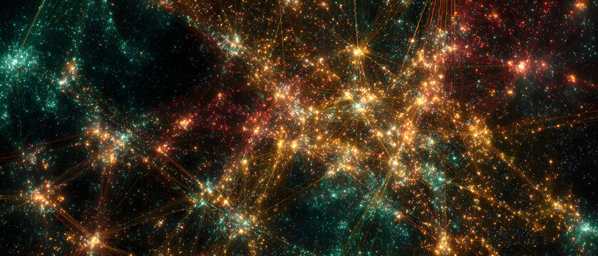 Optimized Logistics Pathway Visualization &mdash; Star Network Intelligence Dark Space Astrophotography