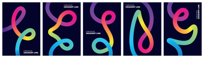 Vibrant Abstract Neon Ribbon Art Panels Featuring Colorful Glowing Waves and Fluid Lines Against a Dark Background © Kamal Hosen