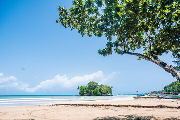 Mirissa Beach with Tropical Island and Turquoise Waters, Sri Lanka © Sithila