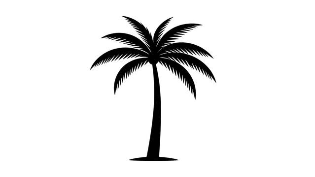 palm tree icon silhouette on white background