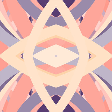 Interlaced linework pattern line art with faded purple, dusty rose, coral pink, peach puff and sunset warm terracotta tones