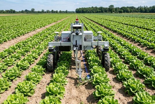 Smart weeding technology deployed on commercial lettuce farm machinery