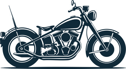 motorcycle logo graphic simplified engine crankcase fuel tank mirror © AIcon Vector