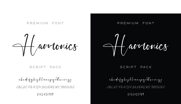 Harmonics Script Pack Premium Font Calligraphy Typography Set
