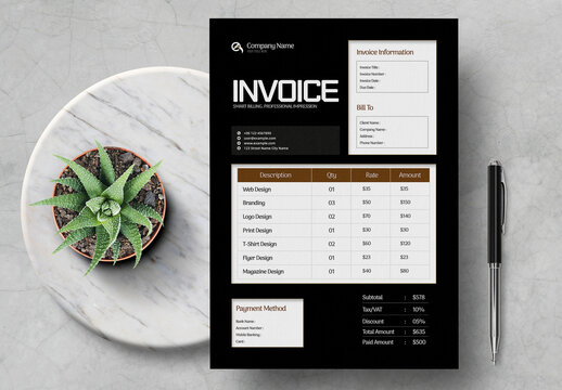 Modern Business Invoice Template Design