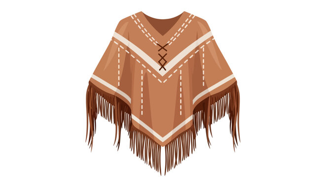 Brown poncho, fringed poncho, southwestern poncho, vector poncho, brown clothing