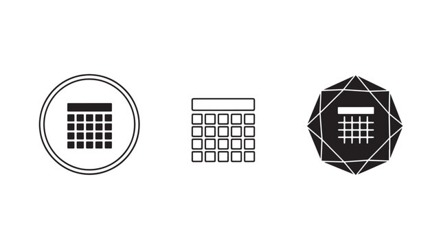 Minimalist synthetic data grid icons with circular and linear designs in black and white tones for digital interfaces.