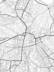Fototapeta premium Plzeň City Map. Minimalist black and white line art poster for printing, wallpaper, wall art, and map resources for home and office decor