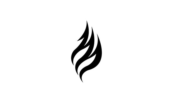 Abstract Fire Flame Logo, Sharp Geometric Letter M Monogram for Energy and Sports Brand