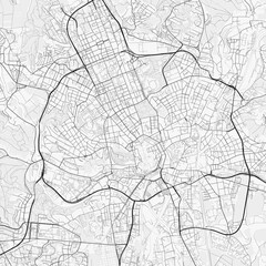 Obraz premium Brno City Map. Minimalist black and white line art poster for printing, wallpaper, wall art, and map resources for home and office decor