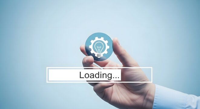 Lightbulb with loading idea innovation progress and conceptual technology visualization