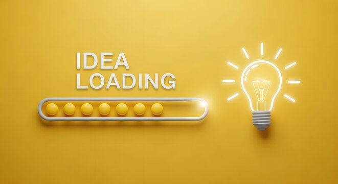 Lightbulb with loading idea concept of innovative thinking and progress