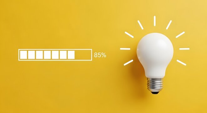 Innovative ideas concept with light bulb and progress bar