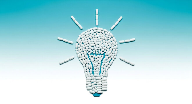 Creative Idea Light Bulb Illustration with Gradient Background