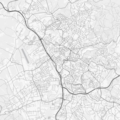 Obraz premium Liberec City Map. Minimalist black and white line art poster for printing, wallpaper, wall art, and map resources for home and office decor