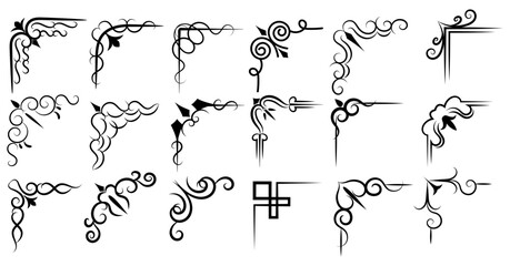 Obraz premium Title: Decorative Corner Border Ornament Collection