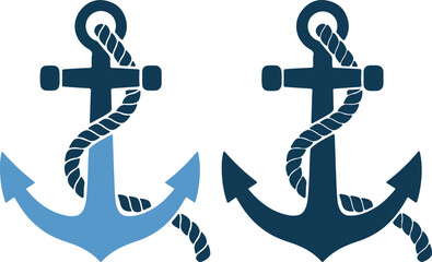 Two anchors with ropes, one light blue and one dark blue © PrimeVisuals