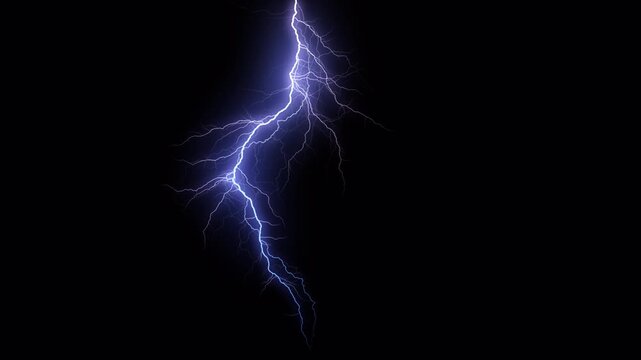 Thunder storm lightning on transparent background