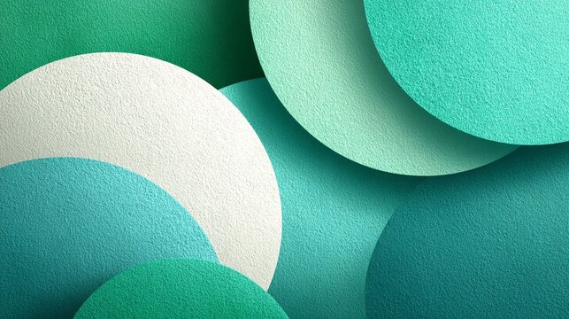 Green circles overlapping minimalist geometric background with n