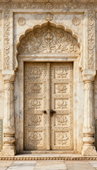 Fototapeta premium Indian Heritage Arches and Palace Doorways, Royal Indian Architecture Frames with Intricate Arch Details, Premium background assets