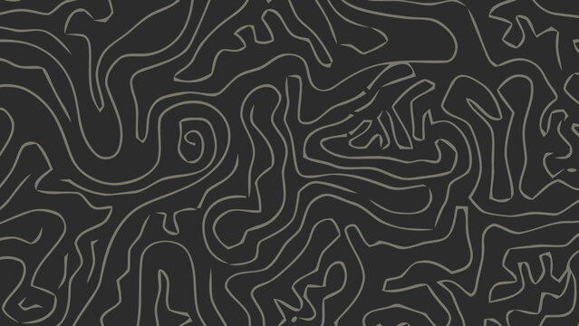 An abstract dark grey background featuring a minimalist pattern of thin, organic squiggly lines. It is ideal for modern tech wallpapers, wrapping papers, stylish banners, or edgy clothing prints.