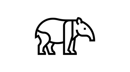 Fototapeta premium Tapir Icon Outline Vector - Simple Animal Graphic