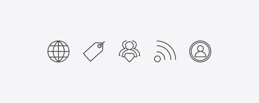 blogger and influencer outline icon set. thin line web, label, feed, profile icons. editable vector
