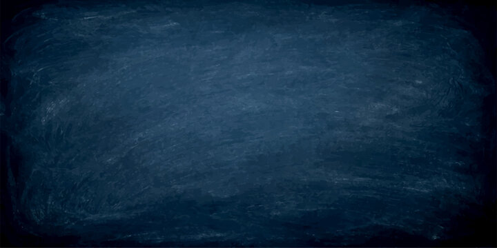 An abstract blue grunge background with a dark, textured wall pattern and old chalkboard design creates a vintage blank backdrop