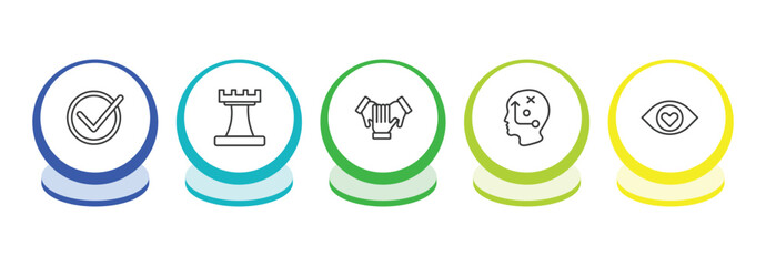 startup stategy and outline icon set. thin line accept, rook, cooperation, strategical planning icons. editable vector © Farahim