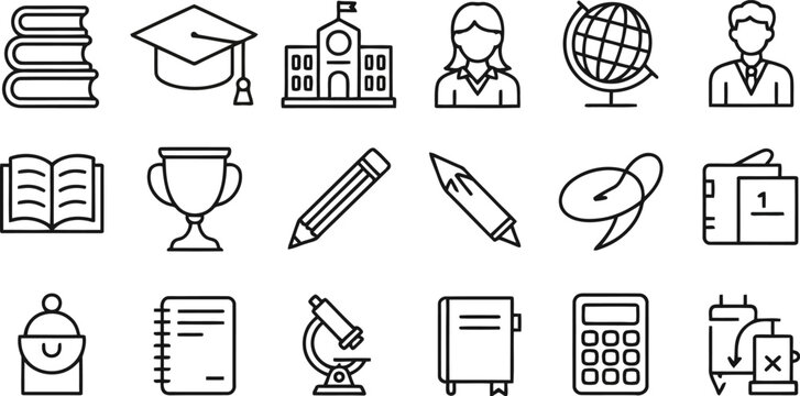 A clean, modern, high-quality line icon set 