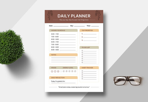 Daily Planner Template Layout