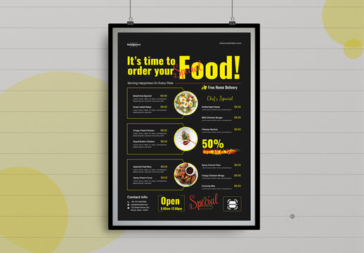 Modern Restaurant Food Menu Flyer Template