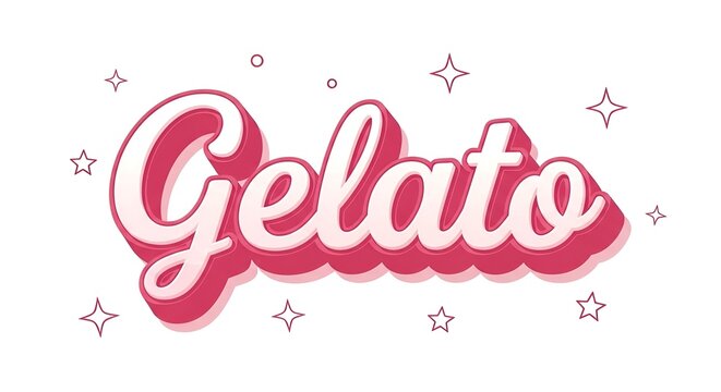 Sweet Pink "Gelato" 3D Typography For Summer Food Ads